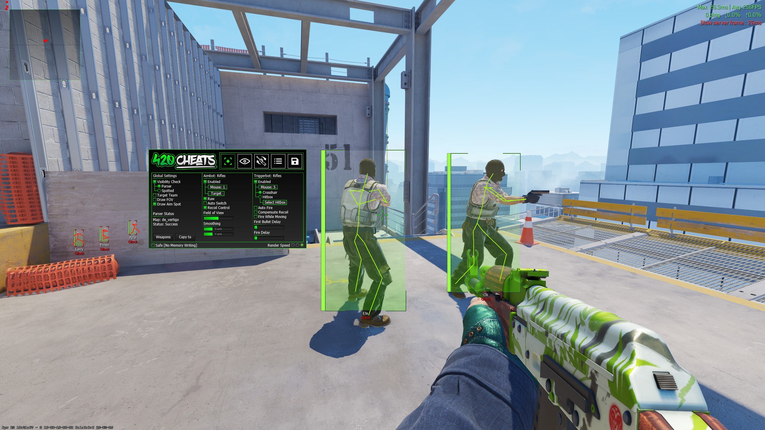 CS2 triggerbot and aimbot settings panel