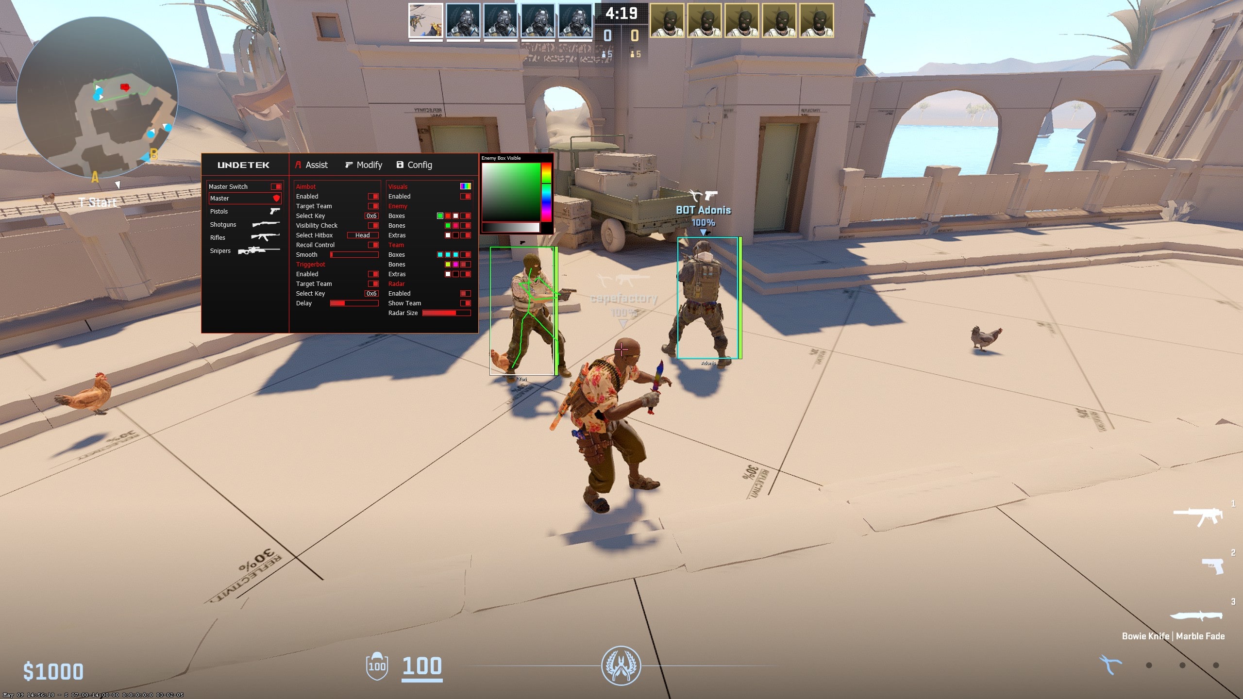Undetek+ CS2 cheat screenshot